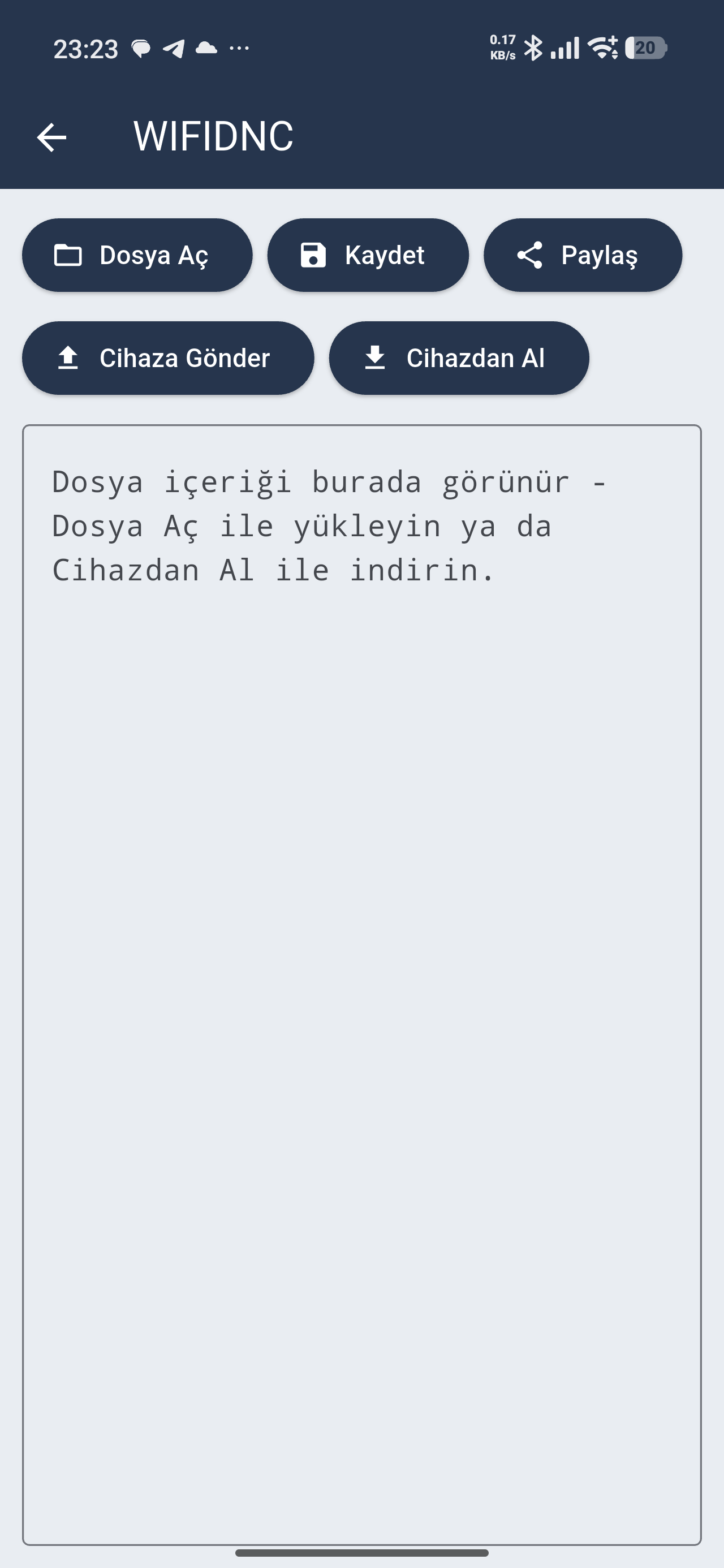 WIFIDNC mobil - dosya ekranı